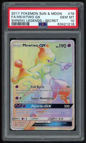 Mewtwo rainbow rare shining - gx,
